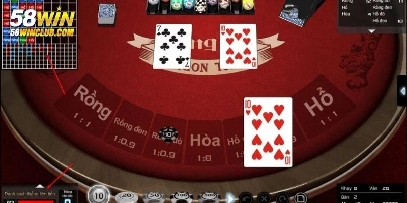 Hướng dẫn cách chơi Rồng hổ 58WIN